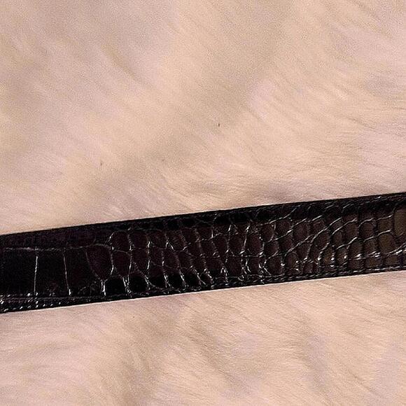 Polo by Ralph Lauren Black Crocodile Leather Belt. Size 34. Good Condition - Picture 9 of 9